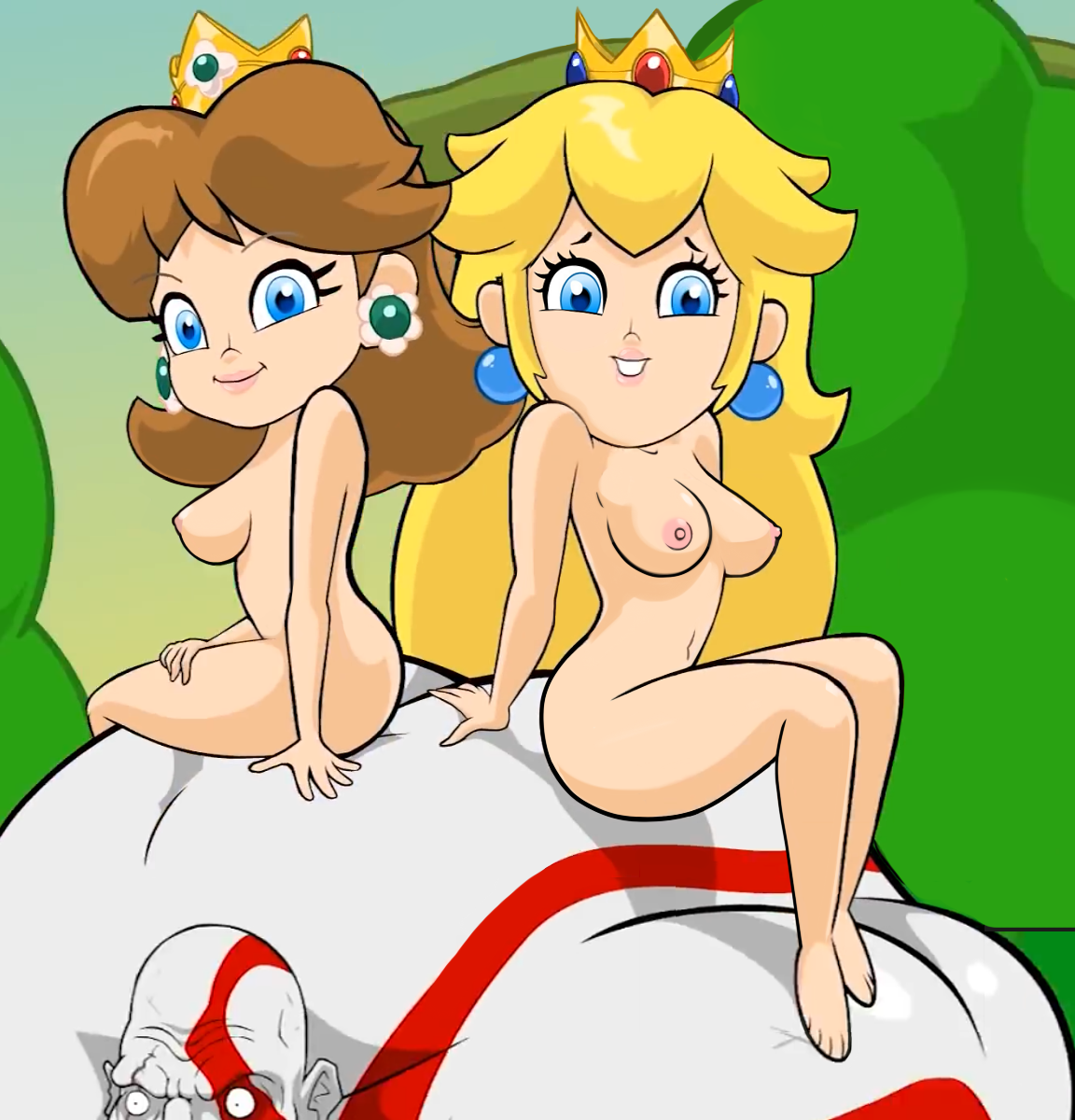 Daisy and peach nude