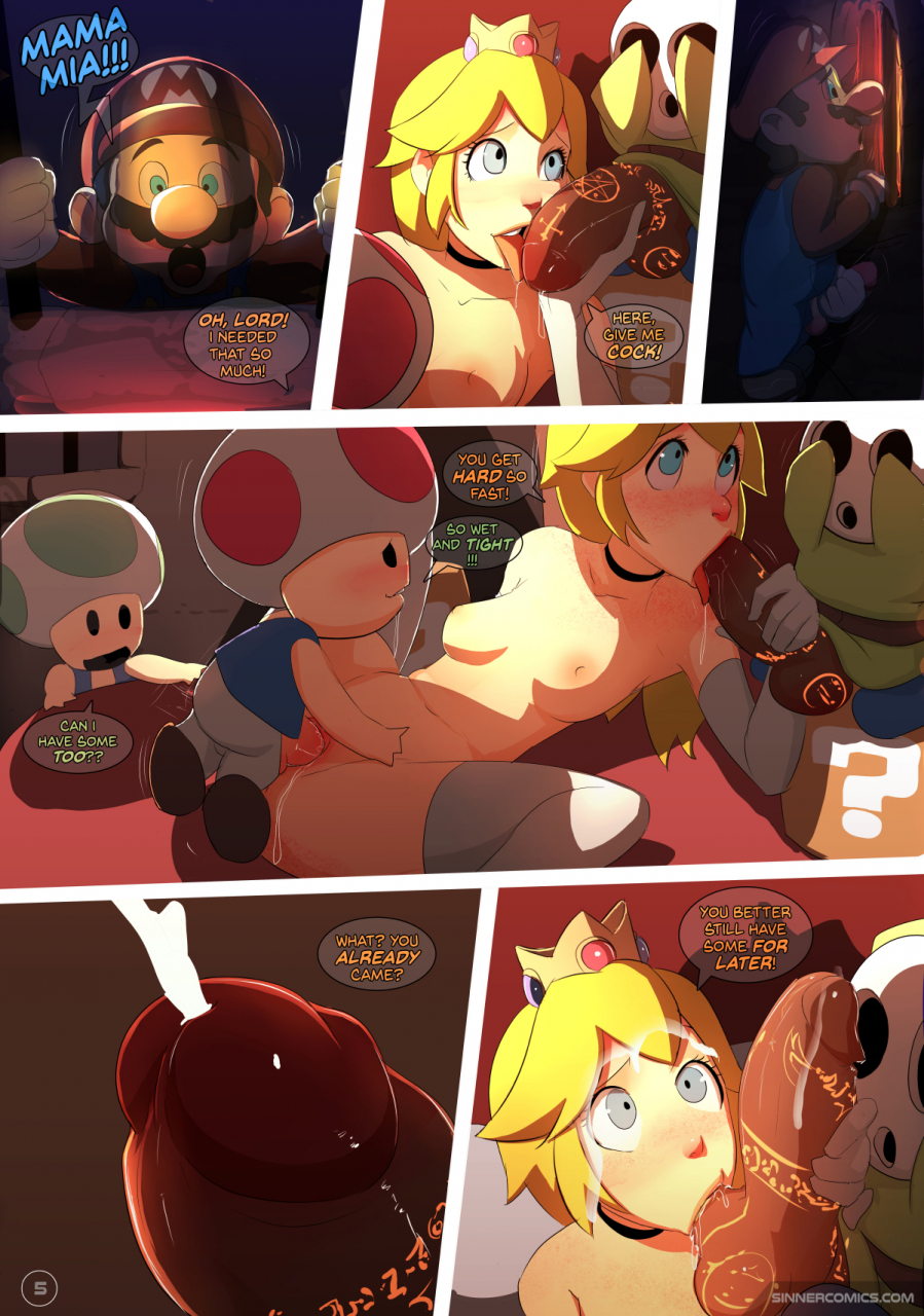 Toad Princess Peach Porn - goomba+princess peach+shy guy+toad+toad (mario) Bowsette Hentai