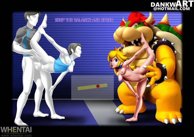bowser+princess peach+wii fit trainer