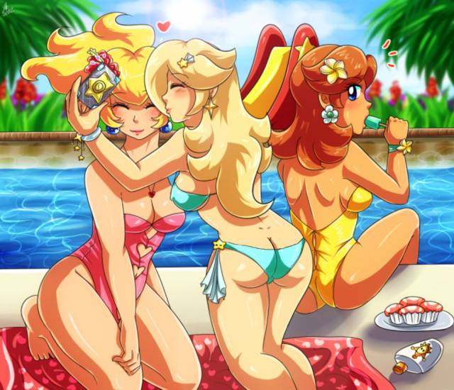 princess daisy+princess peach+princess rosalina