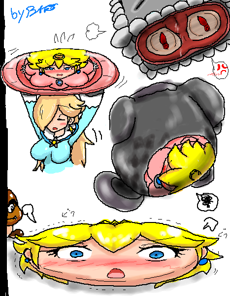 goomba+princess peach+princess rosalina+thwomp