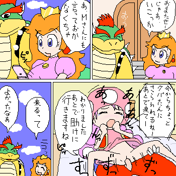 bowser+koopa+princess peach+toad+toadette