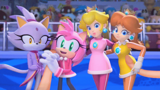 amy rose+blaze the cat+princess daisy+princess peach