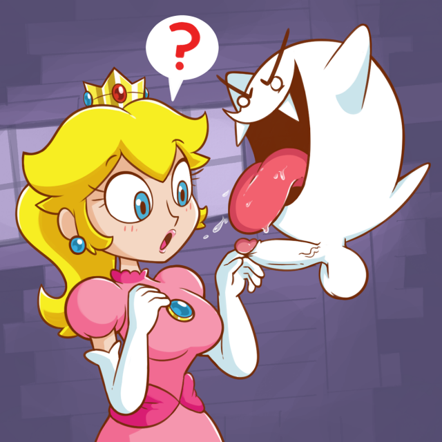 boo (mario)+princess peach