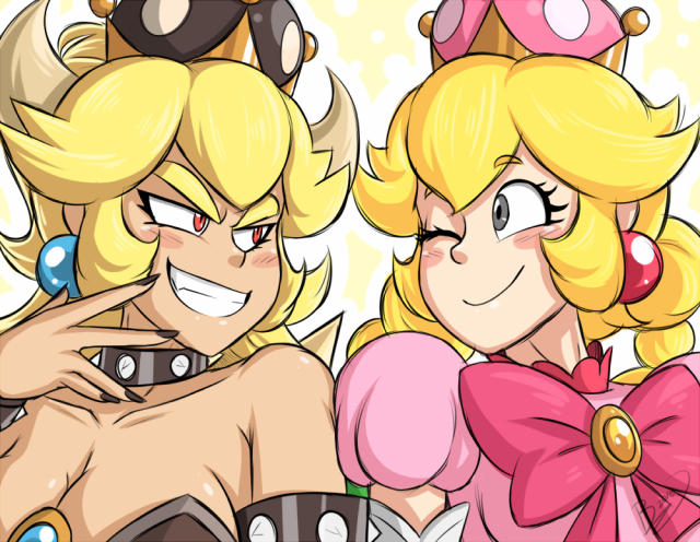 bowser+bowsette+peachette+toadette